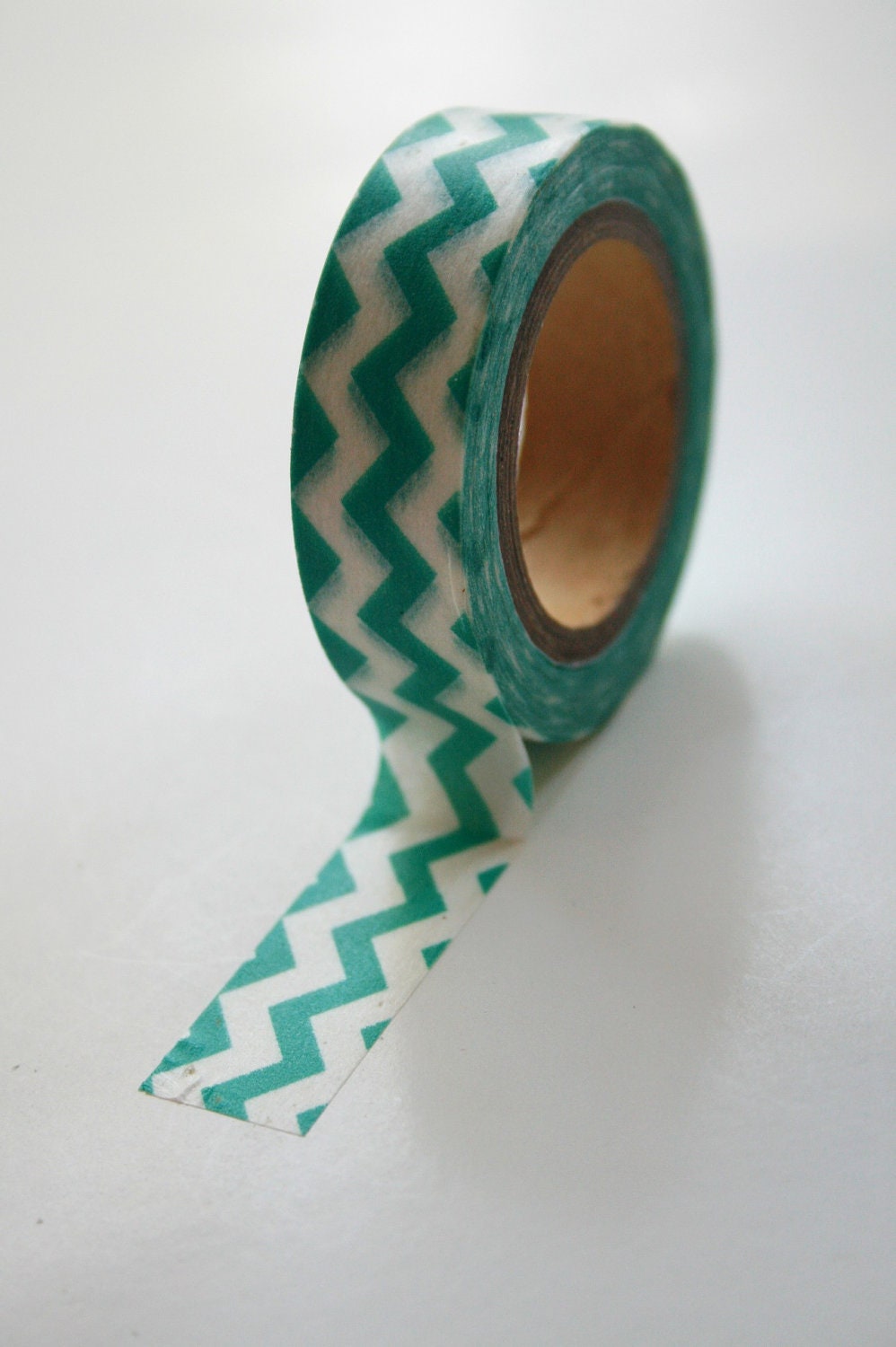Washi Tape - 15mm - Teal Chevron on White - Deco Paper Tape No. 505