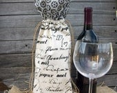 Holiday Wine Carrier Bag - Vintage Script