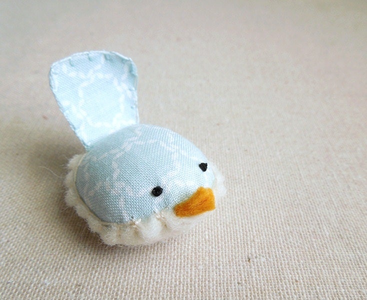 Handmade Decorative Bird Ornament in Sky Blue