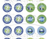 Custom Transportation Birthday Cupcake Toppers TRAINS PLANES AUTOMOBILE Truck Motorcycle