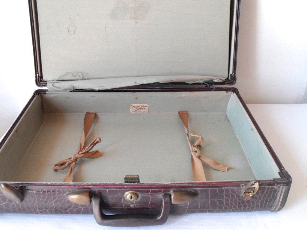Vintage Samsonite Suitcase Alligator Style