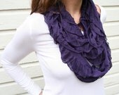 Infinity Ruffle Scarf Deep Plum