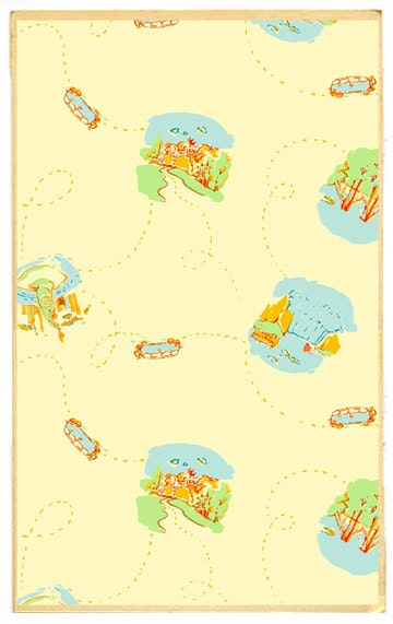 Heather Ross, Munki Munki, ROAD TRIP on Poplin, 1 Leg Panel