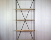 Gorgeous Bookcase made of Reclaimed wood from 1880s Barn and steel