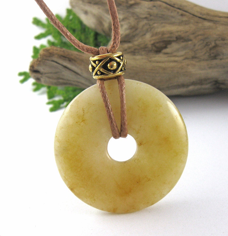 Milk & Honey Nursing Necklace - 30mm Honey Jade Nursing Mom Necklace