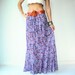 Vintage 70's Sheer Purple Lace Mermaid Skirt / Draped Maxi Skirt / Boho Festival