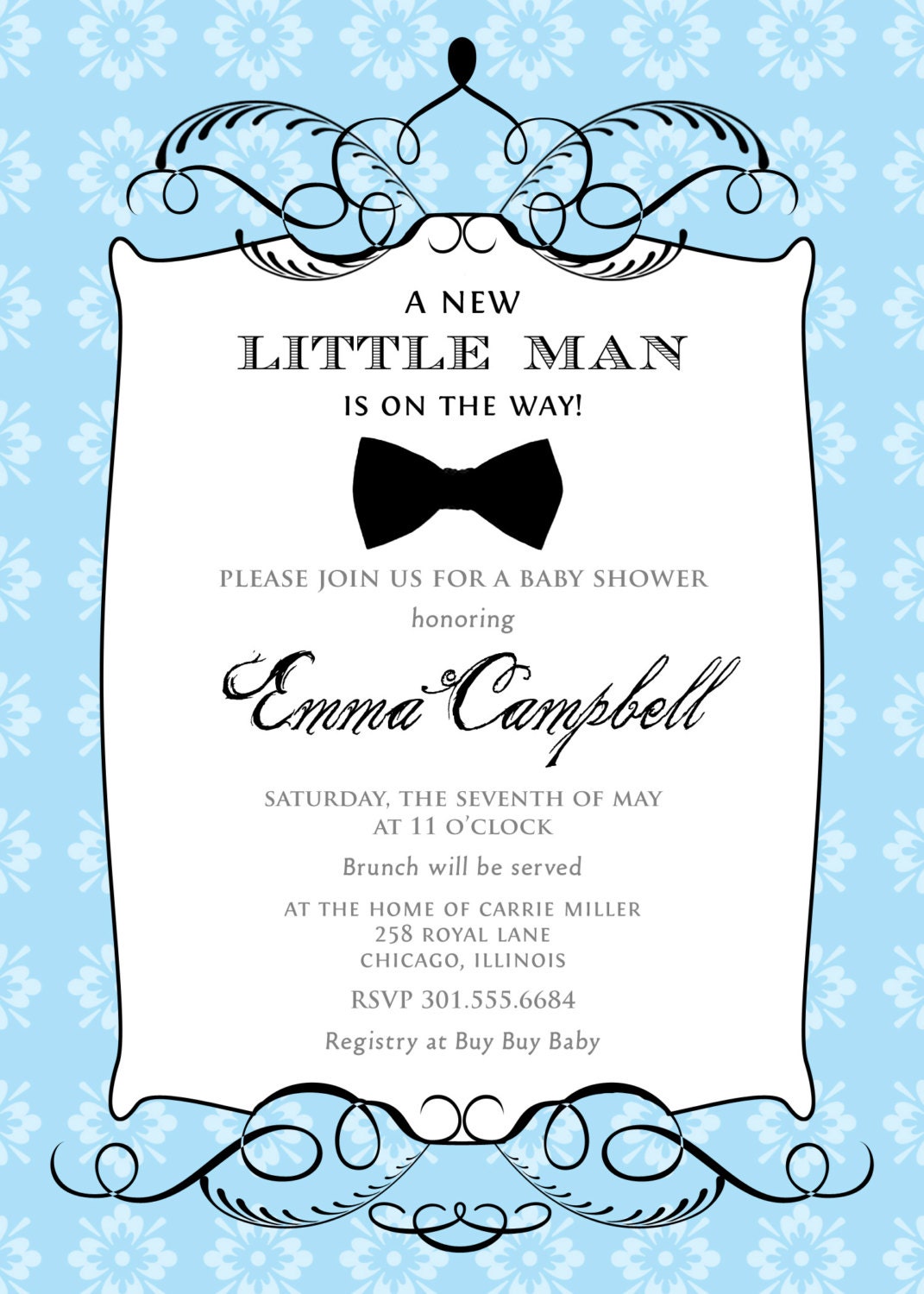Little Man Bow Tie Baby Shower Invitation Set Il_570xn