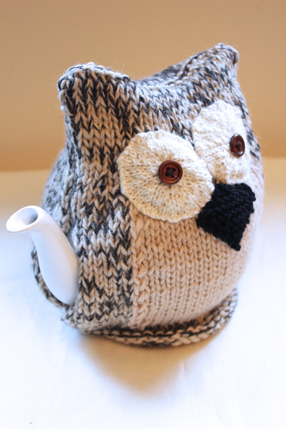 Woodstock Owl Tea Cosy - in Organic Wool and Alpaca mix -  by Tafferty Designs - Size Medium - Ready to Ship