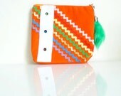 Rick Rack Pouch - HAPPY ORANGE - Zippered