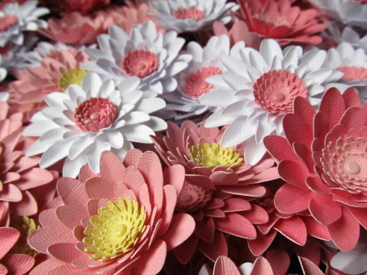 Weddings Paper Gerbera Daisies 50-2 1/2 inch Open Flowers Made to Order Handmade
