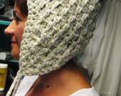 crochet hat, perfect present Wool-ease Earflap pom pom Hat - Crocheted Wheat color Hat - Fall-Winter-Spring Accessories