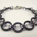 Unisex Japanese Weave Black and Silver Aluminum Bracelet, Chainmaille Bracelet, Chainmail Bracelet, Square Rings