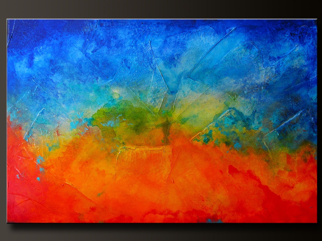 Spectrum - 36 x 24 - Abstract Acrylic Painting - Contemporary Wall Art Modern Original