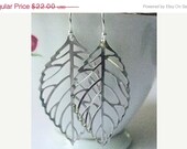 Silver Leaf Earrings / Simple Minimal Silver Leaf / Delicate Leaf Pendants / Skeleton Leaves / Botanical Jewelry / Dangle Earrings
