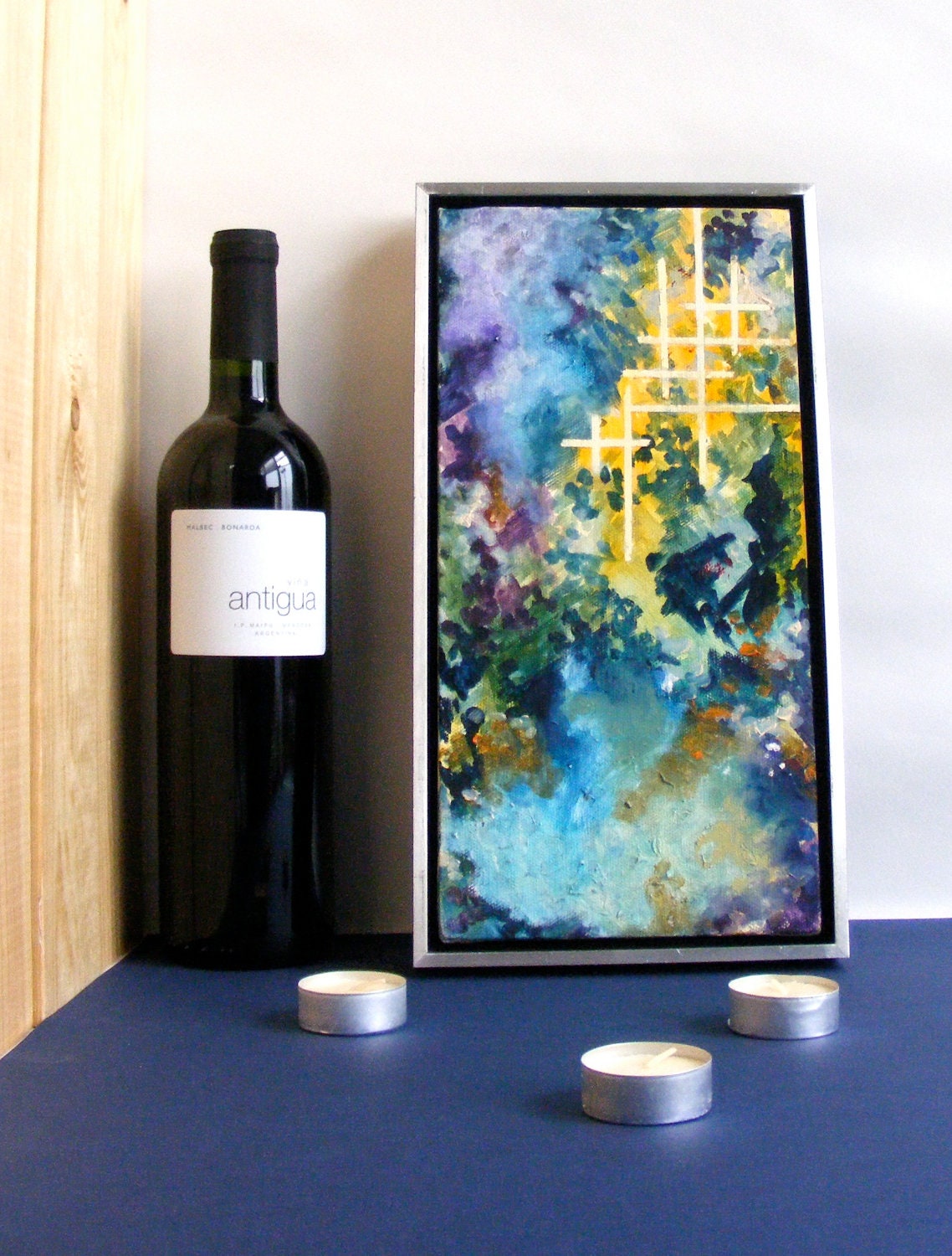 ORIGINAL Contemporary Oil Painting. Framed, Ready to Hang. Wall Decor. Original Artwork by Amanda Marie Studios
