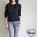 pointelle sweater with BOW TIE . midnight navy blue .small.medium .sale