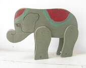 Big Top... Vintage Circus Elephant Pull Toy, 1930's