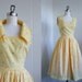 1950's Vintage Yellow Day Dress with Removable Collar Very VLV Rockabilly Viva Las Vegas