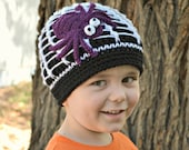 Along Came a Spider Beanie - Custom Crochet Halloween Hat