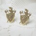 Lion Rampant - Gold Armor Shield Cuff Links - Medieval Knight - Scotland - Coat of Arms - Royal Crest - Renaissance Armour