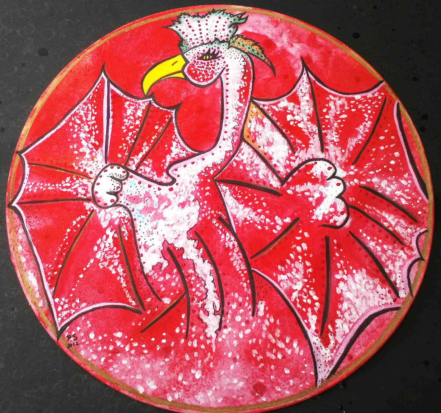 Window decoration/wall hanging Fantasy Bird (silk hoop painting)