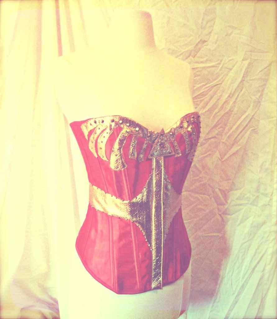 Wonder Woman Red and Gold Corset Custom Size