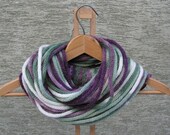 Spring Lilac - infinity knitted necklace loop rope scarf neckwarmer versatile for all seasons