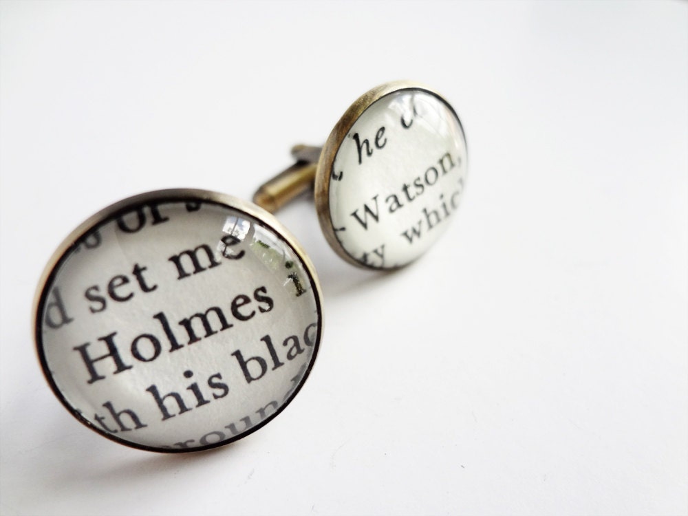 Sherlock Holmes Cufflinks Book Cuff links