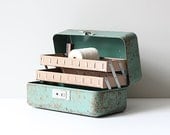 vintage fishing tackle box / supplies storage bin - AMradio vintage fishing tackle box / supplies storage bin - AMradio