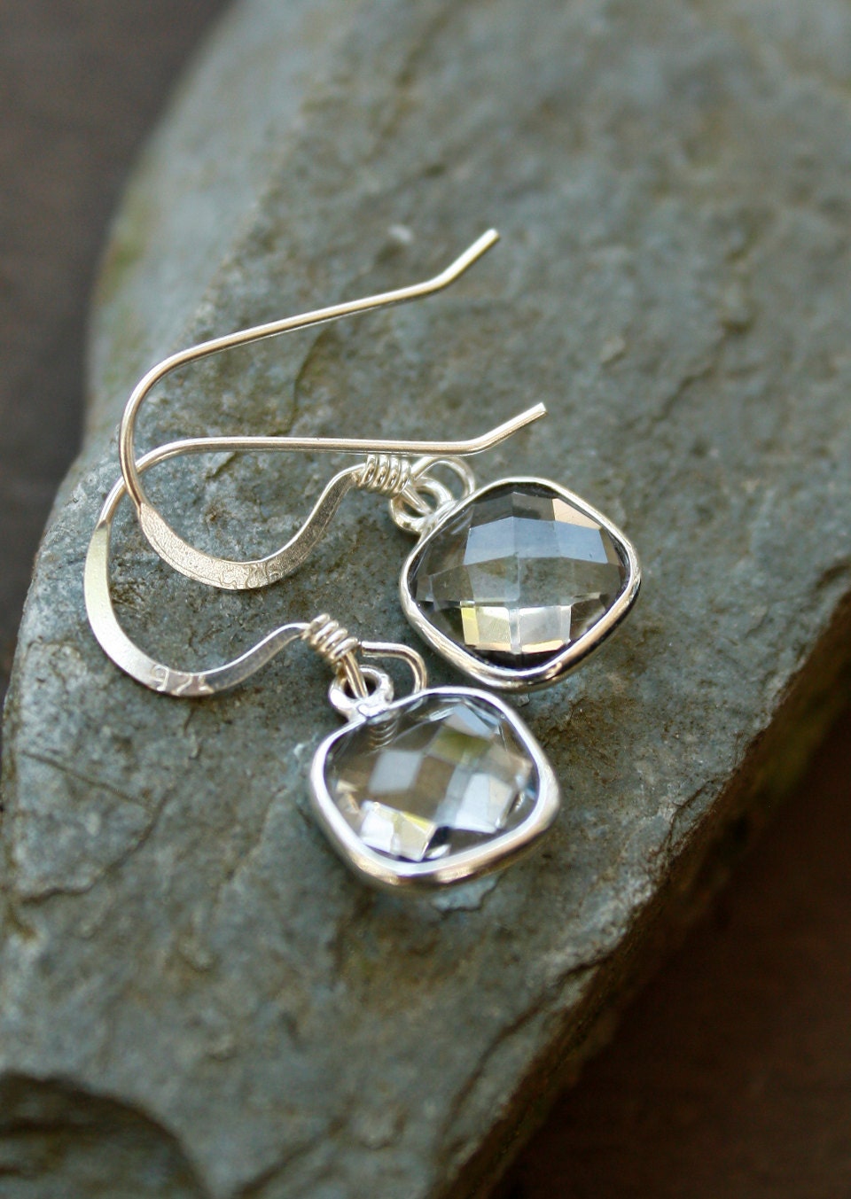 Silver Crystal Earrings - Clear Quartz - Timeless Bridal Earrings