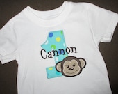 Personalized Monkey Birthday Shirt or bodysuit