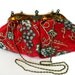 Sale Vintage 1950s Carpet Bag Tapestry Art Deco Antique Brocade Grapes Beadwork