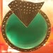 Vintage 1970s Art Deco Repro Green Onyx and Marcasite Sterling Silver Brooch (B-3-7)