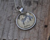 Vintage Dictionary Word Necklace Pendant APPLE