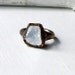 Copper Ring Druzy Geode Gemstone Frost Snow White Rough Mineral Stone Crystal Handmade Raw Artisan