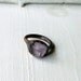 Copper Ring Amethyst Pale Lavendar Heather Grey Gem February Birthstone Artisan Handmade
