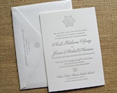 SALE 15% off (see details): snowflake letterpress WEDDING INVITATION sample