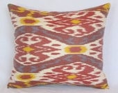 18x18 silk cotton Uzbek Ikat Pillow case - fully hand loom and hand made item