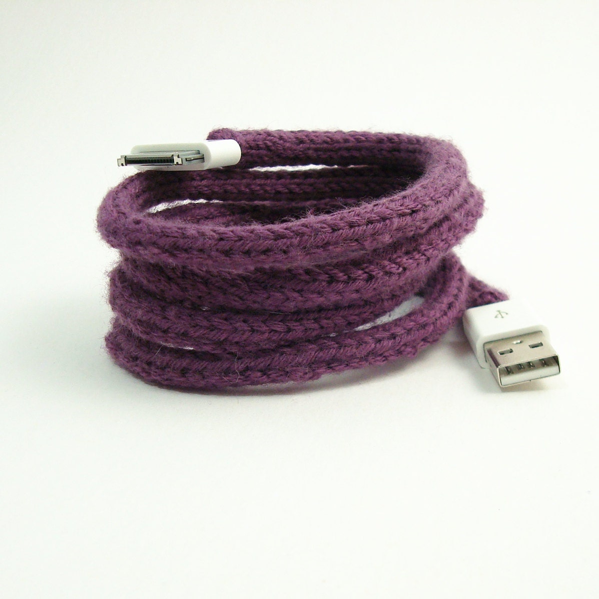 iPhone, iPod, iPad Sync/Charging Cord Cozy, 3 foot cord, Grape - FREE US SHIPPING