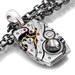 Steampunk Necklace, Black Diamond Crystal & Vintage Benrus Watch Movement - Long Chain Necklace