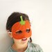 Halloween Pumpkin Mask for Children, Kids Mask, Costume Accessory,Toddler Pretend Play Waldorf Toy, Halloween Costume, Carnival Mask