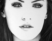 Megan Fox Minimalism Pencil Drawing Fine Art Portrait Print Hand Signed