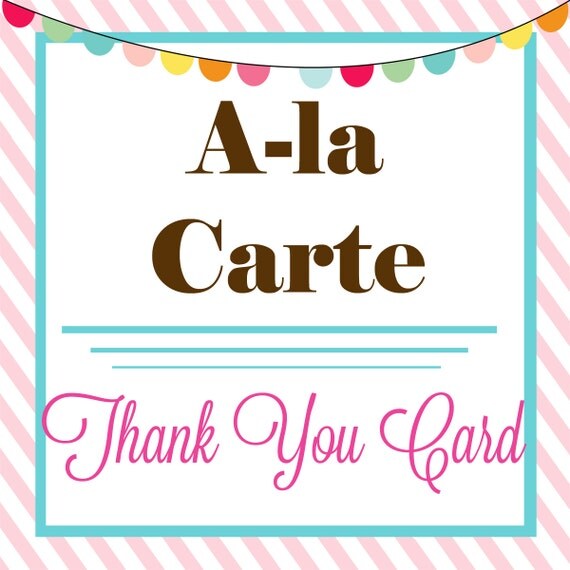 Printable THANK YOU CARD - A La Carte - By A Blissful Nest Il_570xn