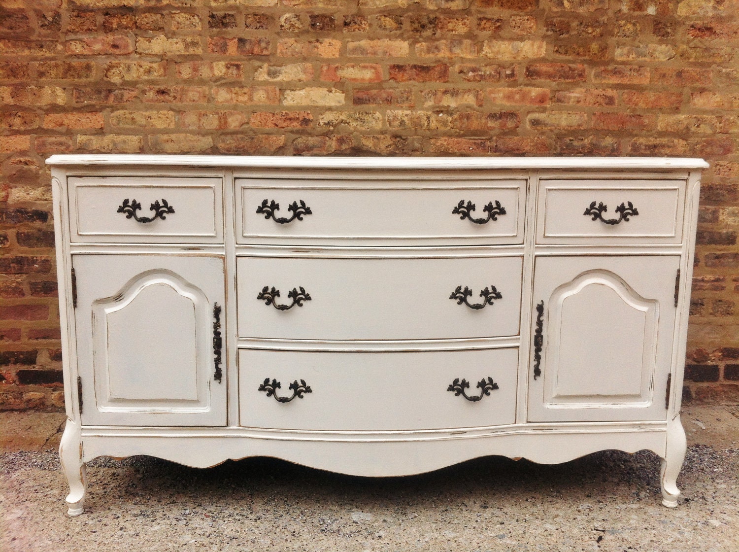 Vintage French Provincial Buffet In Heavy Cream
