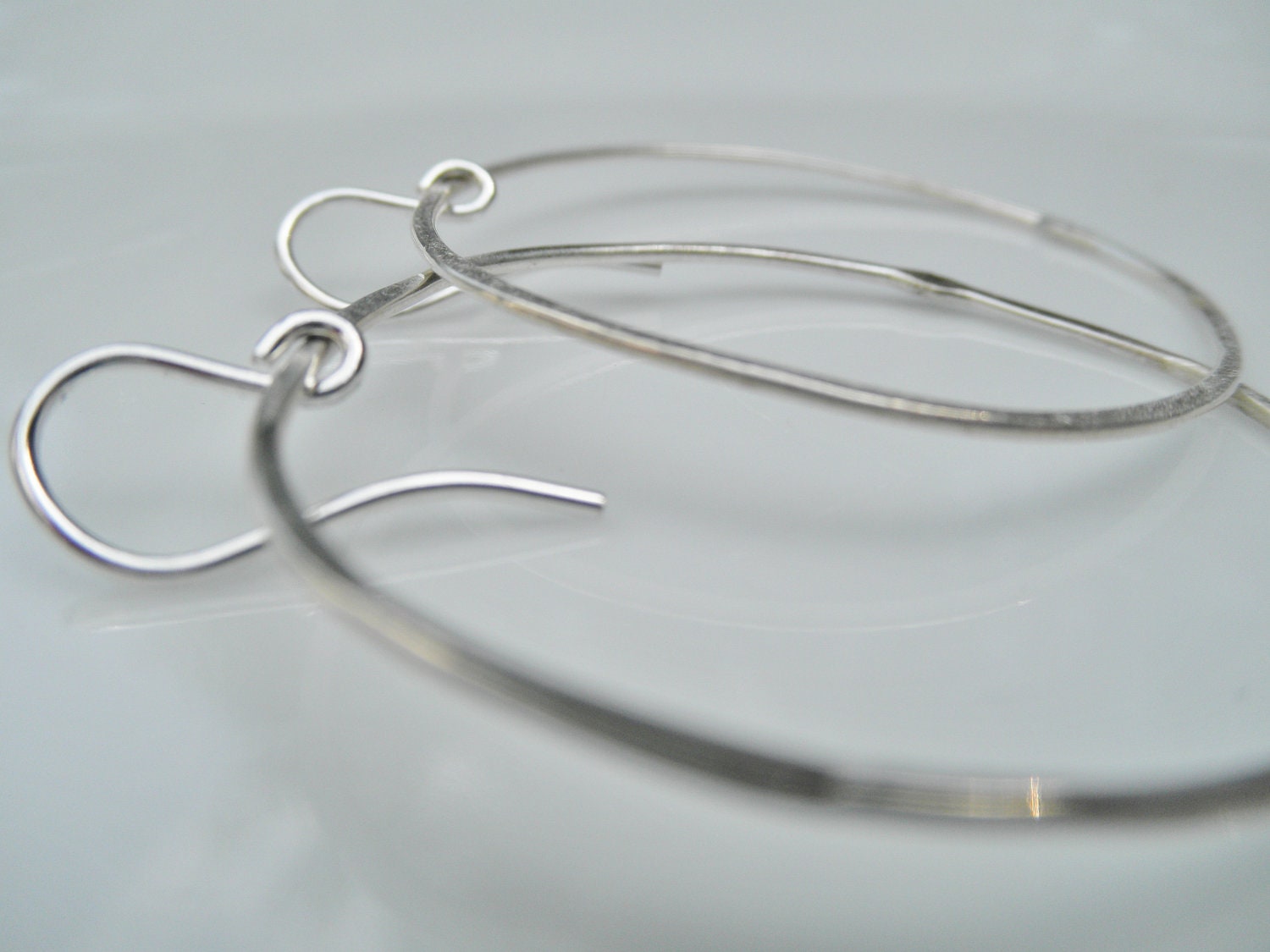 Hammered Silver Hoops- Sterling Silver Earrings- Medium