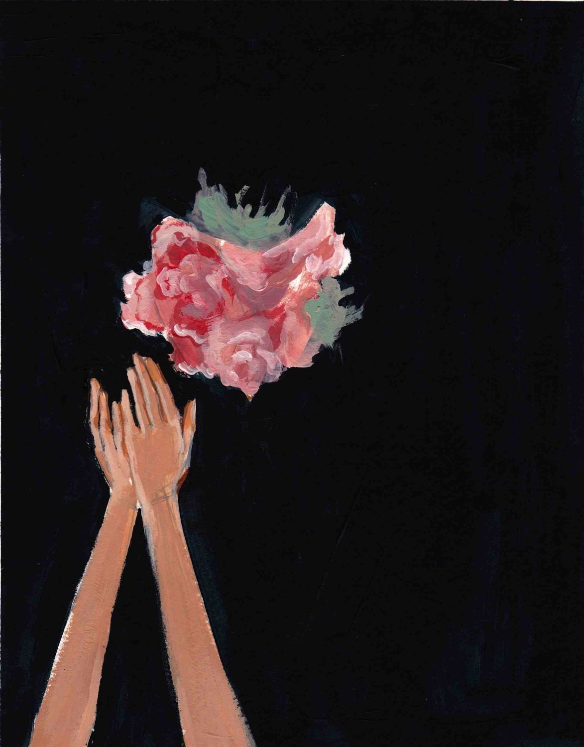 You're Next . large giclee art print of bridal bouquet painting
