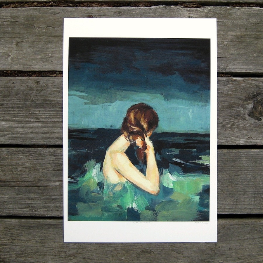 Married to the Sea . large giclee digital art print of original acrylic painting