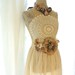 Romantic french party dress, shabby cream dress, upcycled sundress, womens clothing, cottage chic, paris tutu