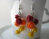 Fire Brick Cascade Earrings
