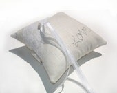 Linen lace pillow ring bearer wedding rustic country simple summer - wedding pillow
